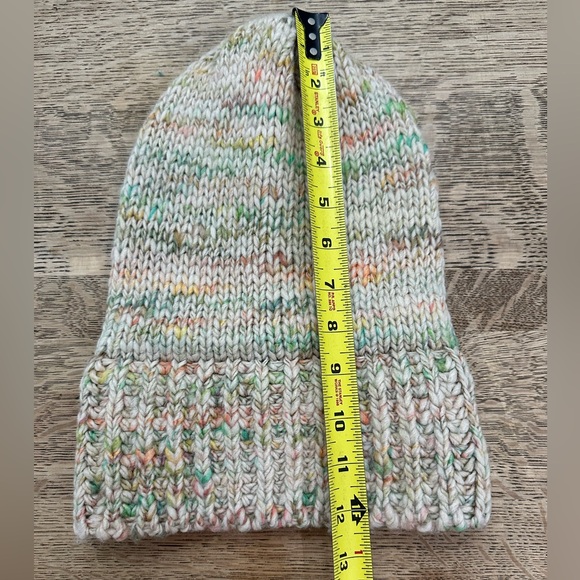 Madewell Chunky Cuffed Beanie Stocking Hat Marled Antique Cream Confetti - Picture 9 of 13